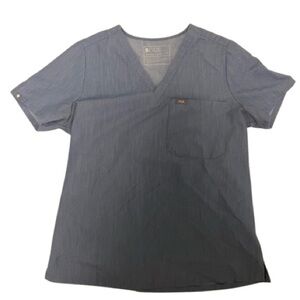 Figs Blue heathered (Jean) 1 pocket Women's scrub Top